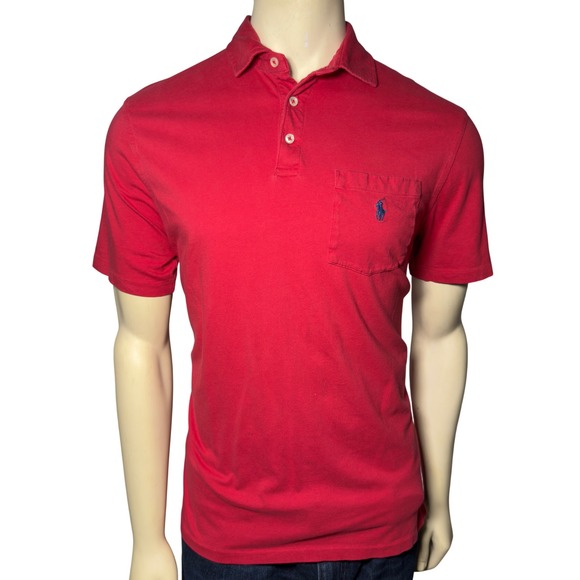 Polo Ralph Lauren Other - Polo Ralph Lauren Polo Shirt Mens Medium Red Excellent Classic Fit Pocket Pony